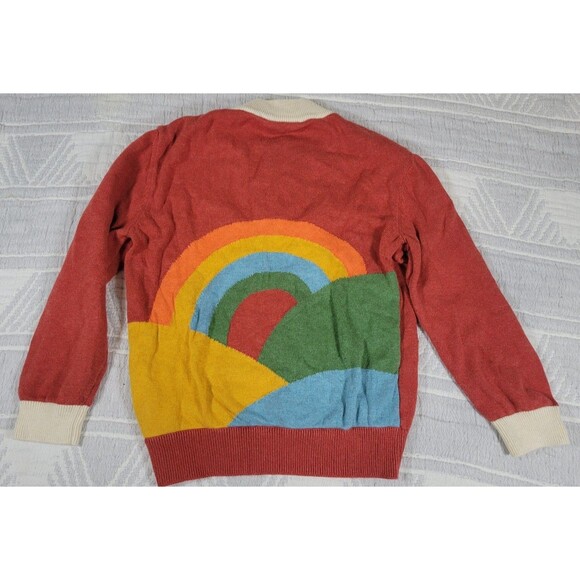 Little Green Radicals Rainbow Sunrise Cardigan 5–6Y 100% Organic Cotton Knit Swe - Picture 7 of 7
